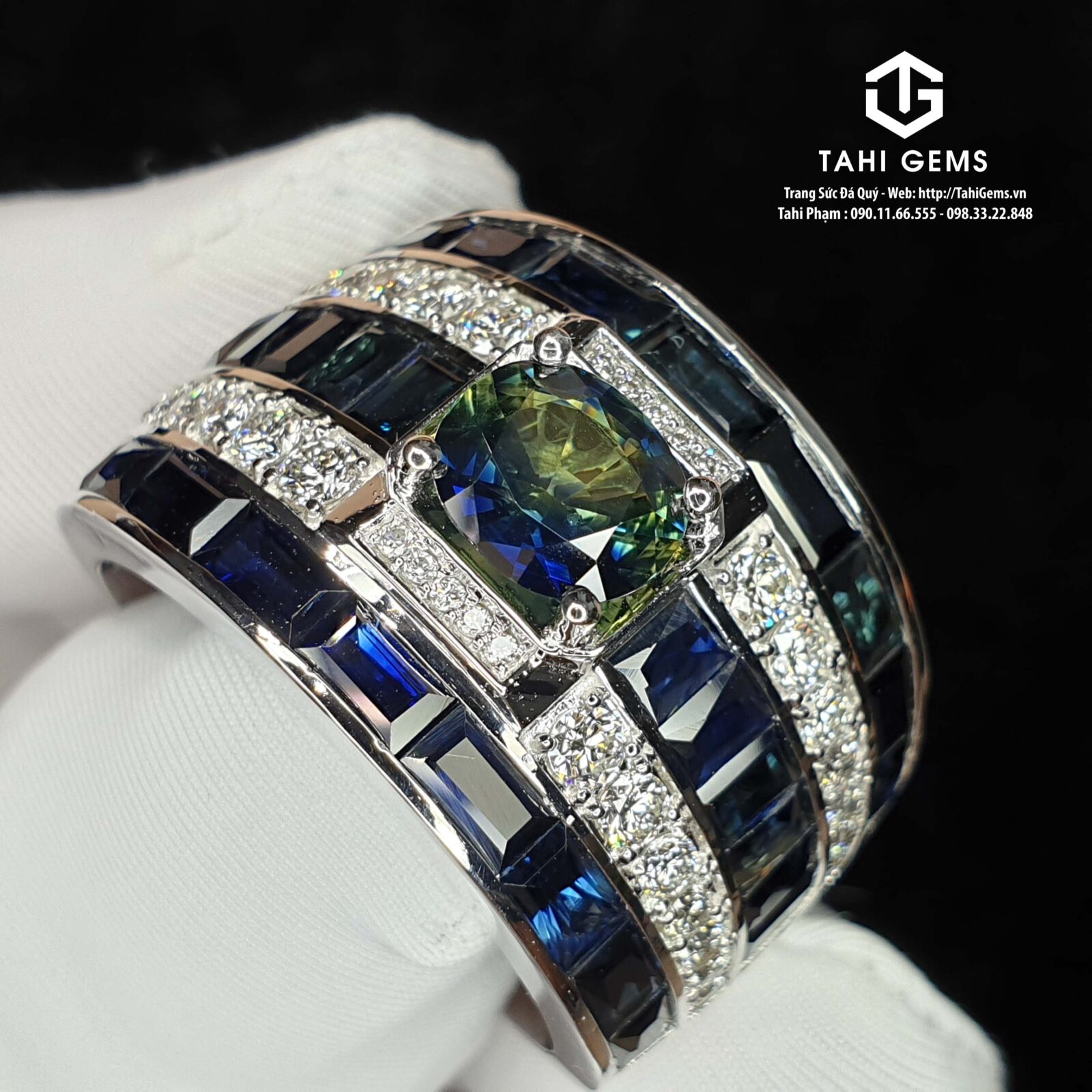 Nhẫn nam đá quý Sapphire